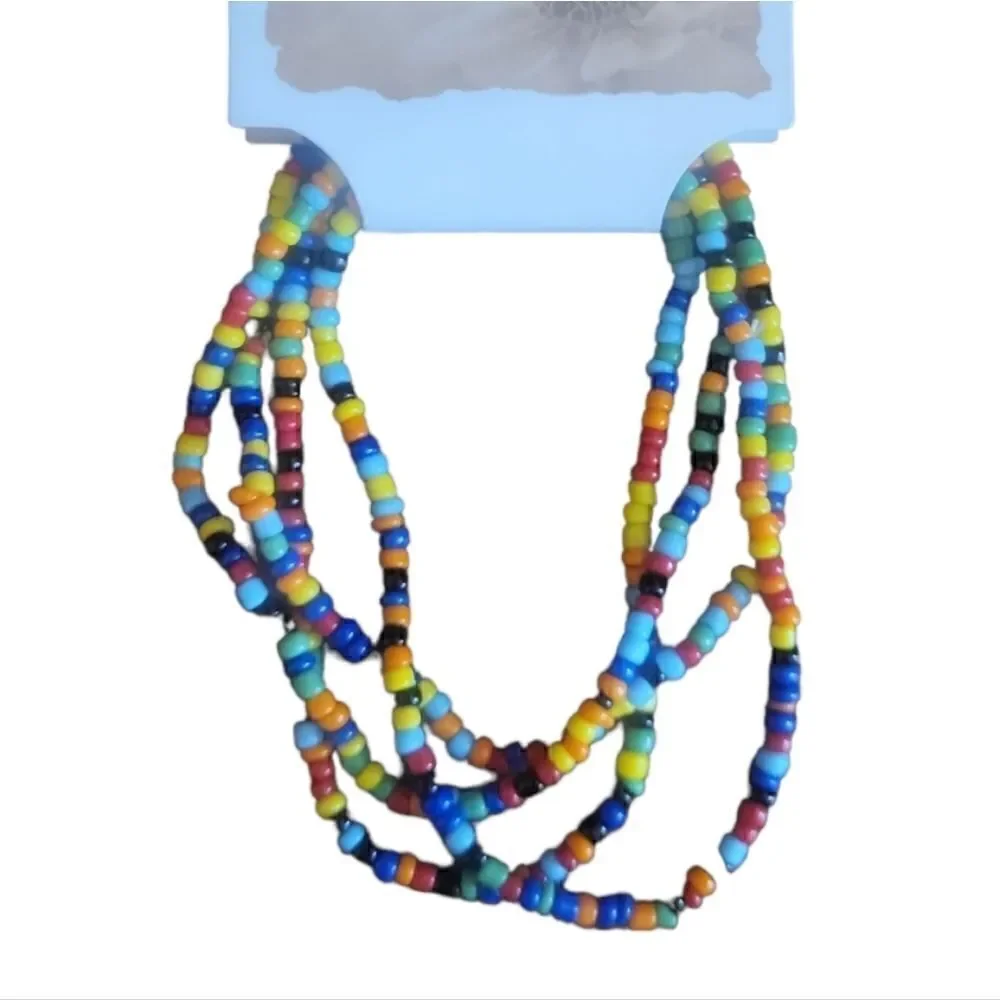 Áfrican Rainbow Dyed Seed Bead Bracelets ( 4 Pc)